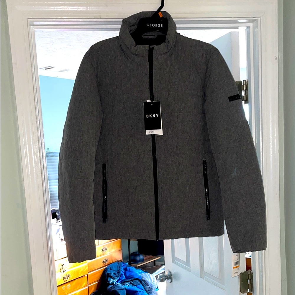 DKNY Men's Charcoal Puffer Jacket
